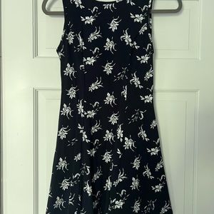 Forever21 Navy Blue Floral Print Skater Dress